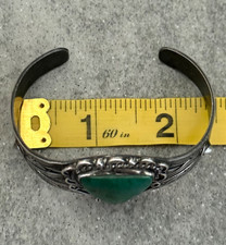 Vintage FRED HARVEY ERA Navajo Turquoise Twisted Rope Silver Bracelet 6.6 in - Additional view 11