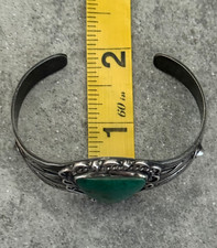 Vintage FRED HARVEY ERA Navajo Turquoise Twisted Rope Silver Bracelet 6.6 in - Additional view 12