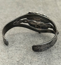 Vintage FRED HARVEY ERA Navajo Turquoise Twisted Rope Silver Bracelet 6.6 in - Additional view 7