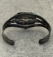 Vintage FRED HARVEY ERA Navajo Turquoise Twisted Rope Silver Bracelet 6.6 in - Additional view 9