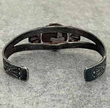 Vintage FRED HARVEY ERA NAVAJO Turquoise Split shank Silver Bracelet 7 in - Additional view 7