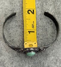 Vintage FRED HARVEY ERA NAVAJO Turquoise Split shank Silver Bracelet 7 in - Additional view 10