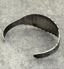 Vintage FRED HARVEY Era Zuni Snake eye Turquoise Thunderbird Sterling Bracelet - Additional view 7