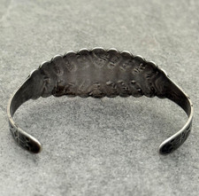 Vintage FRED HARVEY Era Zuni Snake eye Turquoise Thunderbird Sterling Bracelet - Additional view 9