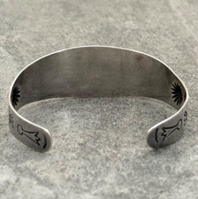 Fred Harvey Era Navajo FIVE SQUARE Turquoise LIZARD Sterling Bracelet 7.1 in - Additional view 9