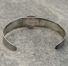 Old  Fred Harvey Era  Navajo 3 Cerrillos Turquoise sterling Bracelet 6.9 in - Additional view 7