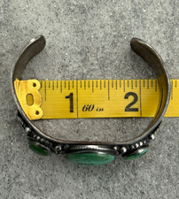 OLD Fred Harvey Era Native American Navajo Turquoise Sterling Bracelet 6.25 in - Additional view 11