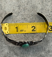 Vintage FRED HARVEY Era Navajo Turquoise SILVER ARROW CO Sterling Bracelet 7 in - Additional view 11
