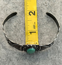Vintage FRED HARVEY Era Navajo Turquoise SILVER ARROW CO Sterling Bracelet 7 in - Additional view 12