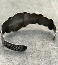 Vintage FRED HARVEY Era Navajo Turquoise SILVER ARROW CO Sterling Bracelet 7 in - Additional view 7