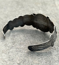 Vintage FRED HARVEY Era Navajo Turquoise SILVER ARROW CO Sterling Bracelet 7 in - Additional view 8