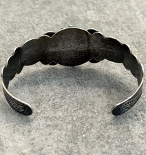 Vintage FRED HARVEY Era Navajo Turquoise SILVER ARROW CO Sterling Bracelet 7 in - Additional view 9