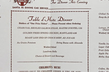 Santa Fe Railroad Menu ARROW MAKER Fred Harvey Service Railway Dining Car - Additional view 6
