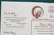 Santa Fe Railroad Menu ARROW MAKER Fred Harvey Service Railway Dining Car - Additional view 10