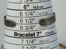 Vintage Navajo Fred Harvey Era Sterling Blue Turquoise Stamped Cuff--19.26 - Additional view 6