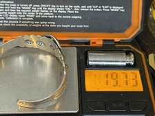 Vintage Navajo Fred Harvey Era Sterling Blue Turquoise Stamped Cuff--19.26 - Additional view 7