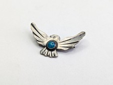 Vtg Handmade Navajo Fred Harvey Era Sterling Silver Thunderbird Turquoise Brooch - Additional view 1