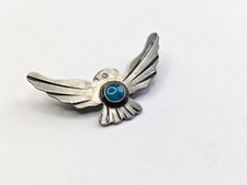 Vtg Handmade Navajo Fred Harvey Era Sterling Silver Thunderbird Turquoise Brooch - Additional view 2