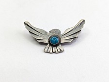 Vtg Handmade Navajo Fred Harvey Era Sterling Silver Thunderbird Turquoise Brooch - Additional view 5