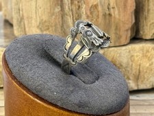 Vintage Fred Harvey Era Navajo Sterling Silver Thunderbird Ring sz 4.75--182.26 - Additional view 2