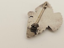 Vintage Fred Harvey Era Navajo Turquoise Sterling Silver Thunderbird Brooch Pin - Additional view 4