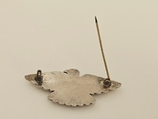 Vintage Fred Harvey Era Navajo Turquoise Sterling Silver Thunderbird Brooch Pin - Additional view 5