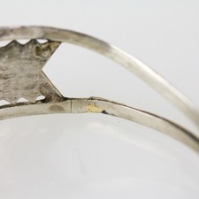 Old Fred Harvey Era Navajo Coin Silver Turquoise Whirling Log Cuff Bracelet - Additional view 4