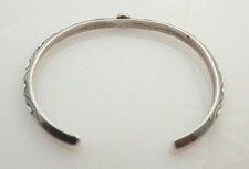 Vintage Navajo Fred Harvey Era Stamped Coral Stacker Sterling Cuff Bracelet - Additional view 4