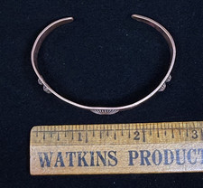 Two Vintage Navajo Thunderbird Fred Harvey Era Stamped Copper Cuffs Peyote Bird - Additional view 12