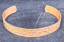 Two Vintage Navajo Thunderbird Fred Harvey Era Stamped Copper Cuffs Peyote Bird - Additional view 13