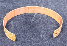 Two Vintage Navajo Thunderbird Fred Harvey Era Stamped Copper Cuffs Peyote Bird - Additional view 16