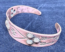 Two Vintage Navajo Thunderbird Fred Harvey Era Stamped Copper Cuffs Peyote Bird - Additional view 7