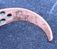 Two Vintage Navajo Thunderbird Fred Harvey Era Stamped Copper Cuffs Peyote Bird - Additional view 9