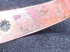 Two Vintage Navajo Thunderbird Fred Harvey Era Stamped Copper Cuffs Peyote Bird - Additional view 10