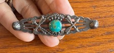 Vintage Navajo turquoise brooch pin Fred Harvey Era