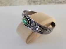 Vintage Fred Harvey Era CUFF Bracelet Royston Turquoise Sterling Silver Size 7 - Additional view 1