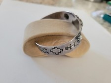 Vintage Fred Harvey Era CUFF Bracelet Royston Turquoise Sterling Silver Size 7 - Additional view 3