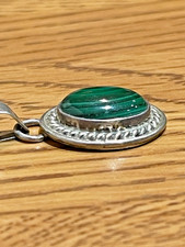 🔥Fred Harvey Native America Eddie Chee Navajo Malachite necklace 925 silver - Additional view 1