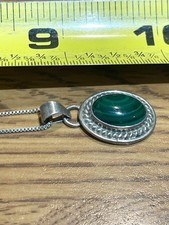 🔥Fred Harvey Native America Eddie Chee Navajo Malachite necklace 925 silver - Additional view 4