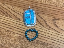 🔥HUGE Antique Fred Harvey-era Native American Cabochon Turquoise 925 Silver Lot - Additional view 19