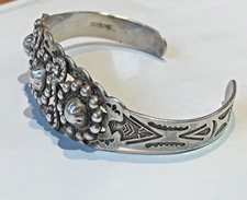 🔥Native American 1900 Fred Harvey Sterling Silver Thunderbird Bracelet Navajo 7 - Additional view 13