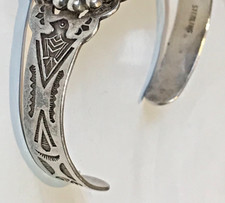 🔥Native American 1900 Fred Harvey Sterling Silver Thunderbird Bracelet Navajo 7 - Additional view 21