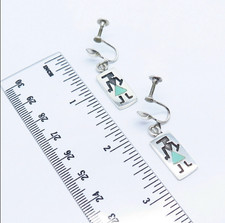 🔥Fred Harvey Native American Sterling Silver Tribal earrings pendant Turquoise - Additional view 7