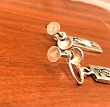 🔥Fred Harvey Native American Sterling Silver Tribal earrings pendant Turquoise - Additional view 10