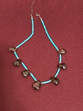 🔥Vintage Fred Harvey-era Native American Turquoise Smoke Topaz Necklace 1950’s - Additional view 12