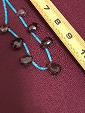 🔥Vintage Fred Harvey-era Native American Turquoise Smoke Topaz Necklace 1950’s - Additional view 8