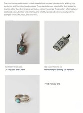 🔥Antique Fred Harvey-era Native American Cabochon Turquoise 925 Silver Lot of 3 - Additional view 2