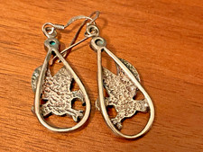 🔥Vintage Fred Harvey-era Native American 925 Silver Thunderbird Eagle Earrings - Additional view 4
