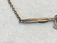 🔥 Native American Fred Harvey 925 Silver Kingman Turquoise tomahawk tie clip - Additional view 6