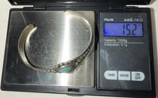 VTG Navajo Fred Harvey Era Turquoise Sterling Silver Stamped Cuff Bracelet,15.3g - Additional view 1